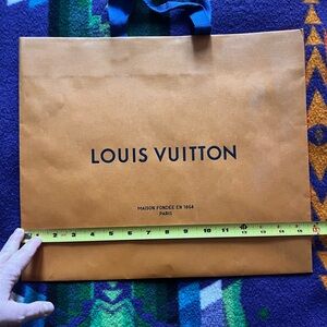 Louis Vuitton Shopping Bag with blue cloth handles